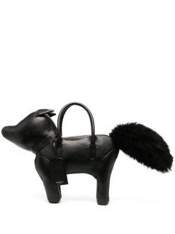 Thom Browne FOX BAG IN PEBBLE GRAIN LEATHER