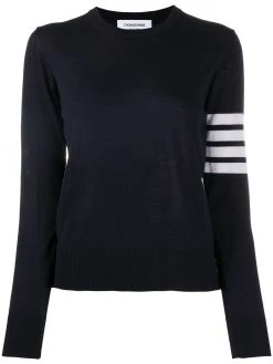 Thom Browne striped-sleeve merino-wool knit jumper
