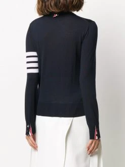 Thom Browne striped-sleeve merino-wool knit jumper