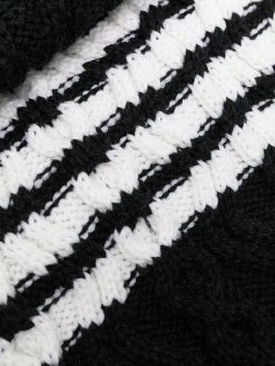 Thom Browne 4-Bar Aran merino wool scarf