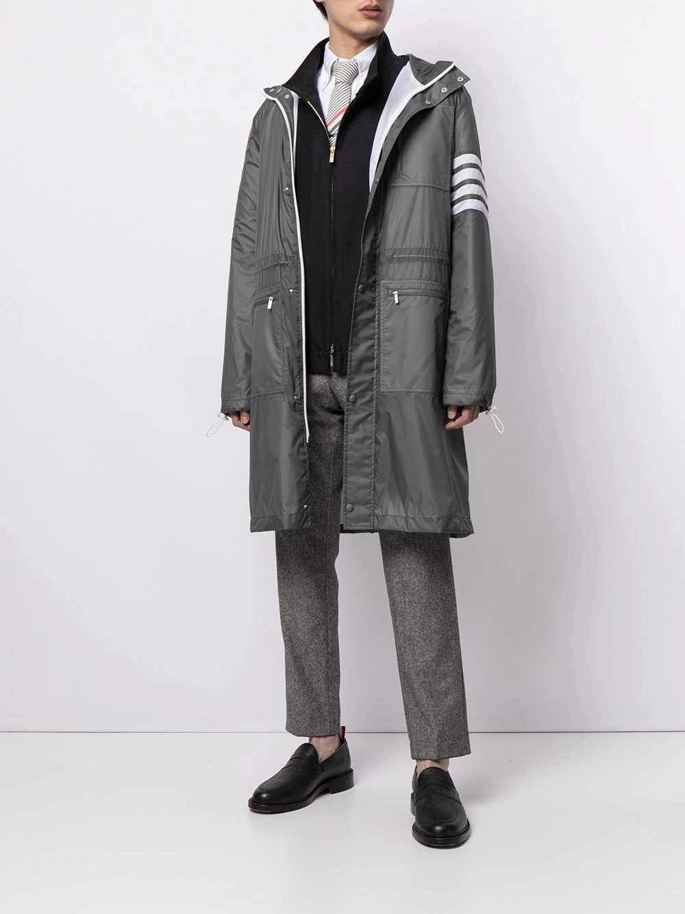 New β¨ Thom Browne 4 Bar long hooded parka coat parkas of men π― 2 Thom Browne 4-Bar long hooded parka coat