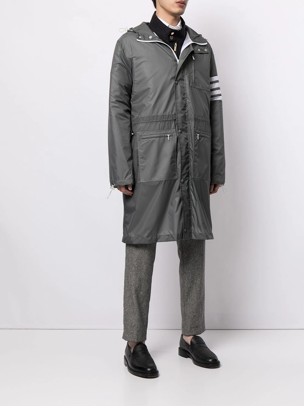New β¨ Thom Browne 4 Bar long hooded parka coat parkas of men π― 3 Thom Browne 4-Bar long hooded parka coat