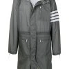 Thom Browne 4-Bar long hooded parka coat