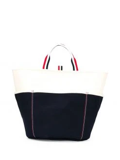 Thom Browne large double-face canvas tote bag