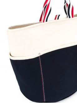 Thom Browne large double-face canvas tote bag