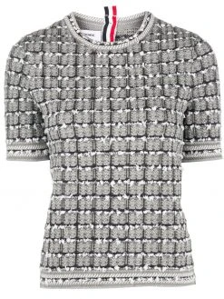 Thom Browne windowpane jacquard short-sleeve T-shirt