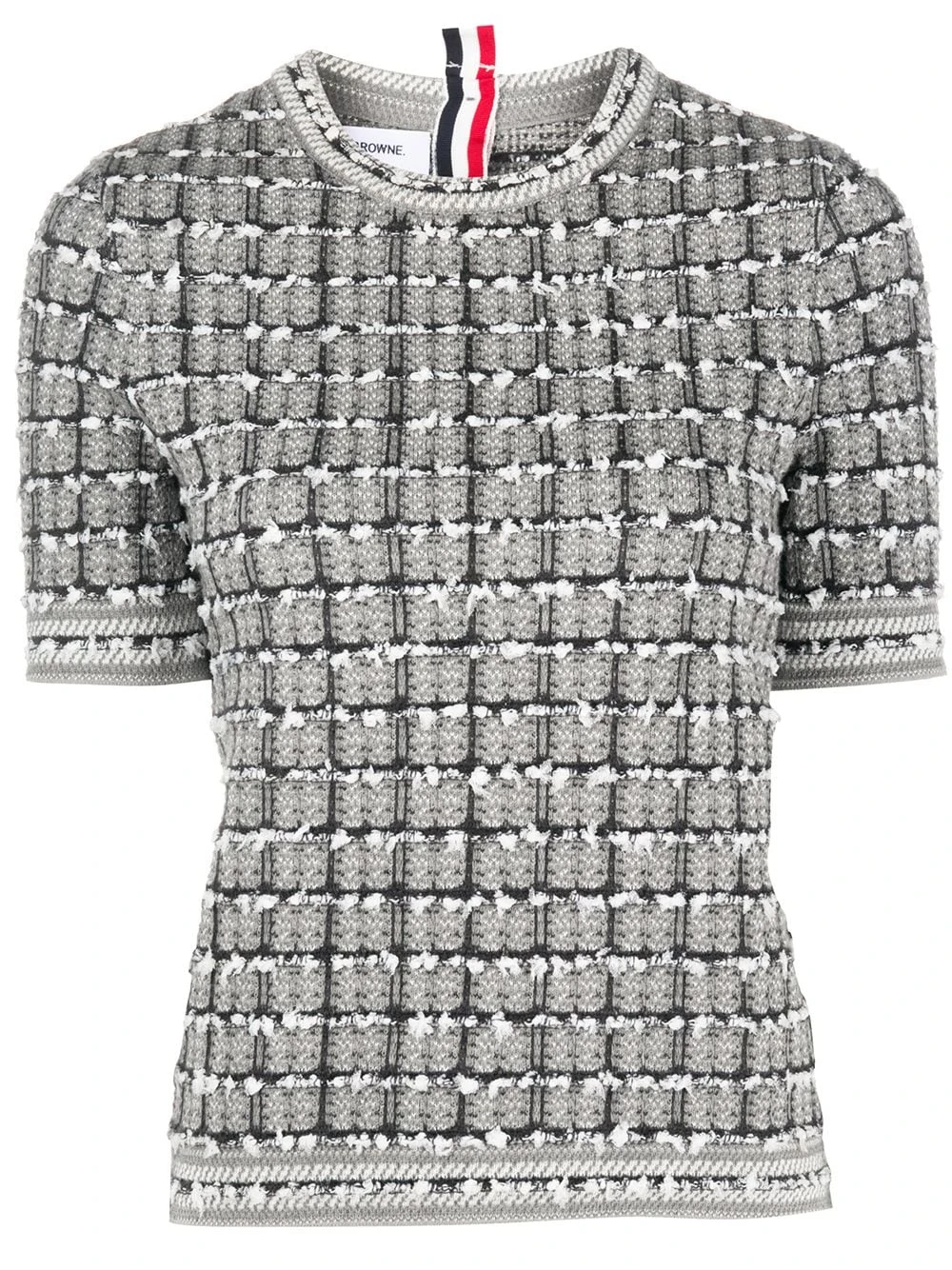 Outlet π Thom Browne Windowpane jacquard short sleeve T shirt t-shirts & jersey shirts of women π 1 Thom Browne windowpane jacquard short-sleeve T-shirt