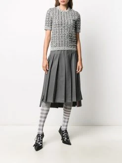 Outlet π Thom Browne Windowpane jacquard short sleeve T shirt t-shirts & jersey shirts of women π 6 Thom Browne windowpane jacquard short-sleeve T-shirt
