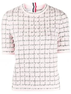 Thom Browne windowpane jacquard short-sleeve T-shirt