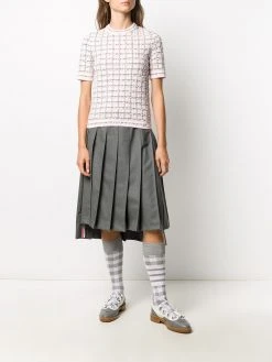 Thom Browne windowpane jacquard short-sleeve T-shirt