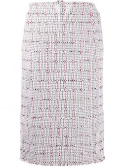 Thom Browne windowpane university check tweed pencil skirt