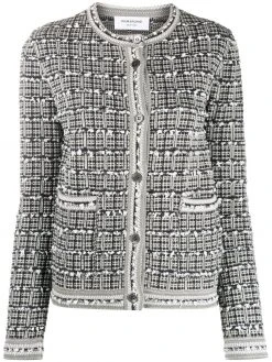 Thom Browne windowpane jacquard cardigan jacket