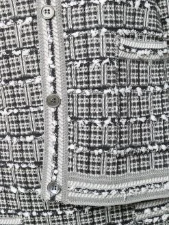 Thom Browne windowpane jacquard cardigan jacket