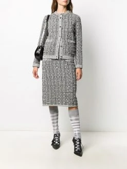 Thom Browne windowpane jacquard cardigan jacket