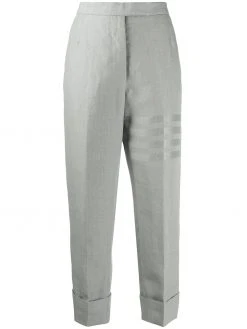 Thom Browne tonal 4-Bar linen trousers
