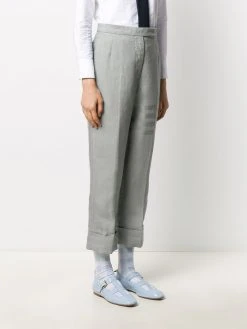 Best Pirce π Thom Browne Tonal 4 Bar linen trousers high waisted pants of women β 9 Thom Browne tonal 4-Bar linen trousers