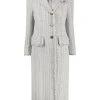 Thom Browne frayed wide lapel tweed overcoat