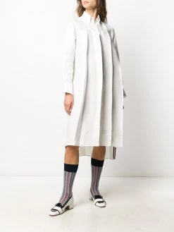 Thom Browne tonal 4-Bar inverted pleat dress