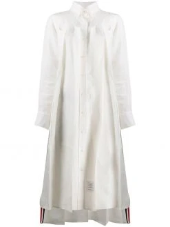 Thom Browne tonal 4-Bar inverted pleat dress