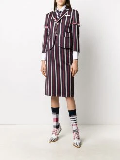 Thom Browne 3/4 sleeves striped blazer