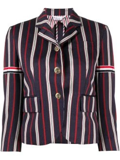 Thom Browne 3/4 sleeves striped blazer