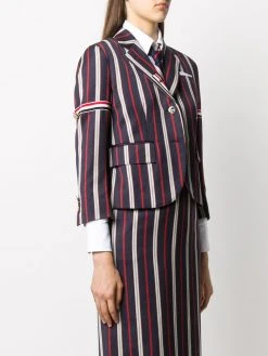 Thom Browne 3/4 sleeves striped blazer