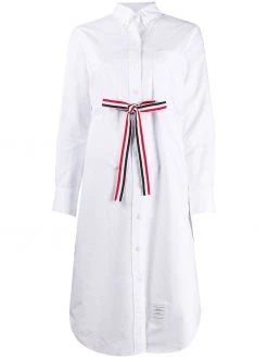 Thom Browne grosgrain belt Oxford shirt dress
