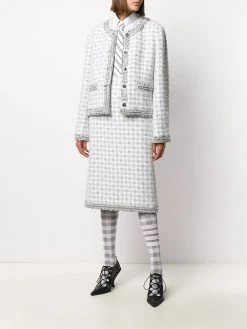 Thom Browne check-pattern eyelash-tweed jacket