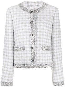 Thom Browne check-pattern eyelash-tweed jacket
