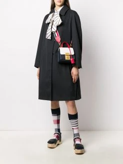 Thom Browne box-pleat raglan bal collar overcoat