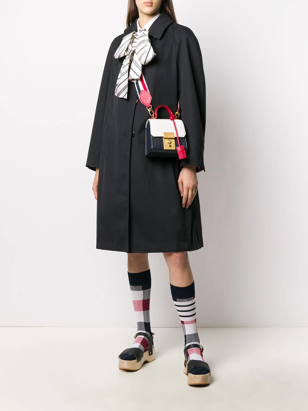 Flash Sale π₯° Thom Browne Box pleat raglan bal collar overcoat single breasted coats of women π 2 Thom Browne box-pleat raglan bal collar overcoat
