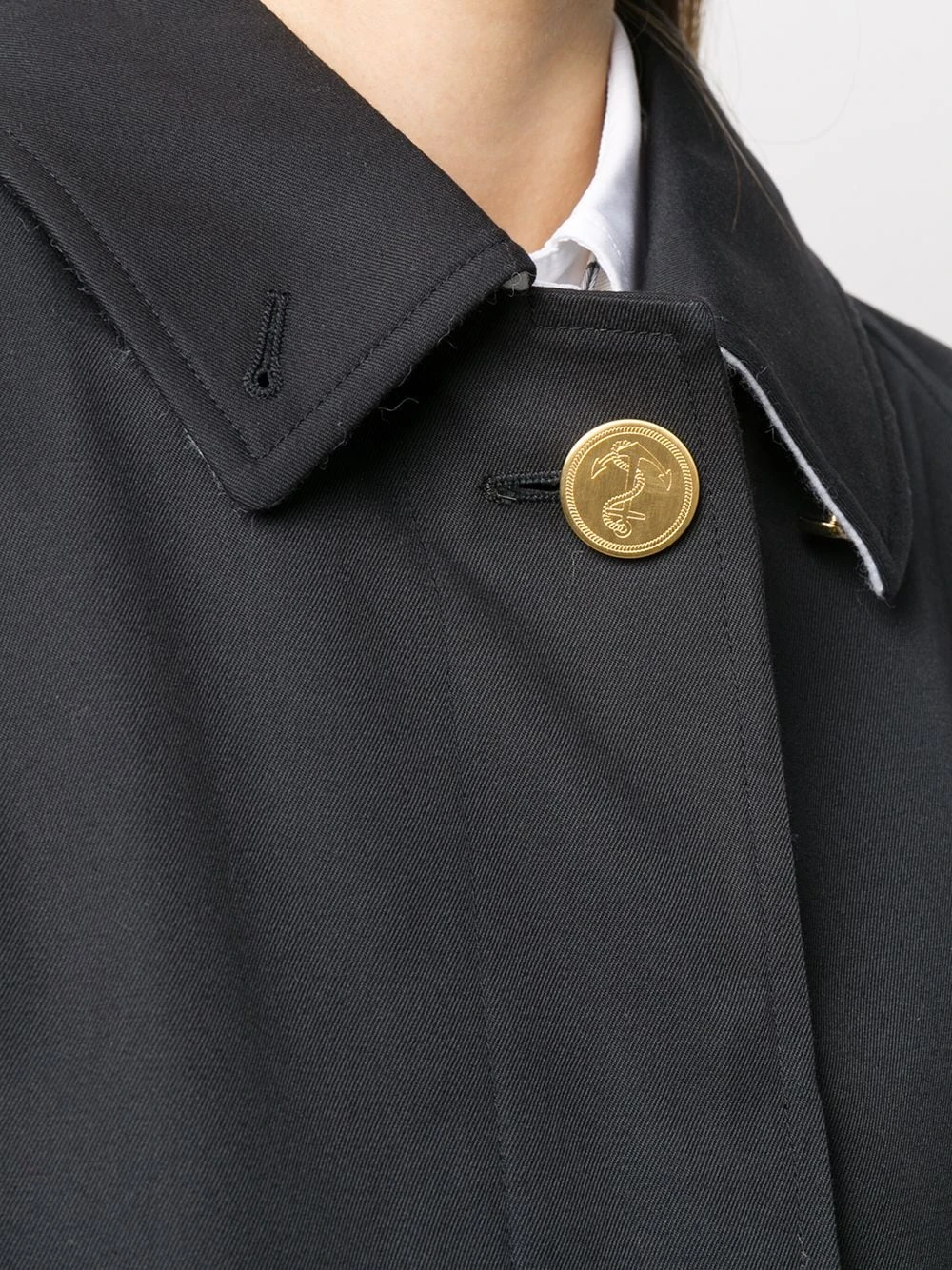 Flash Sale π₯° Thom Browne Box pleat raglan bal collar overcoat single breasted coats of women π 5 Thom Browne box-pleat raglan bal collar overcoat