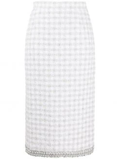 Thom Browne checked tweed pencil skirt