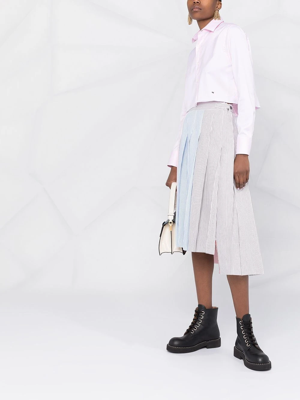 Top 10 𧨠Thom Browne Funmix seersucker pleated skirt pleated skirts of women ⨠6 Thom Browne Funmix seersucker pleated skirt