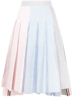 Thom Browne Funmix seersucker pleated skirt