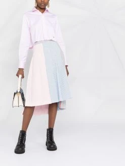 Thom Browne Funmix seersucker pleated skirt