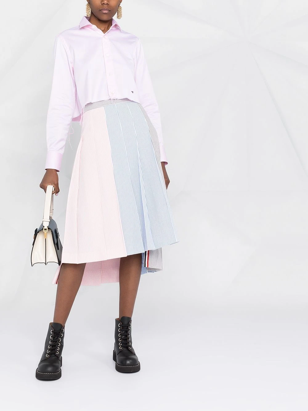 Top 10 𧨠Thom Browne Funmix seersucker pleated skirt pleated skirts of women ⨠2 Thom Browne Funmix seersucker pleated skirt