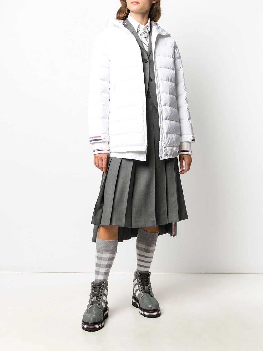 Buy β Thom Browne Zip up hooded overcoat trench coats & raincoats of women π― 2 Thom Browne zip-up hooded overcoat