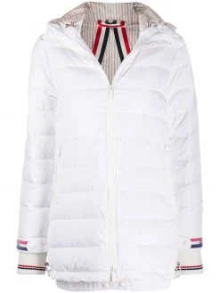 Thom Browne zip-up hooded overcoat