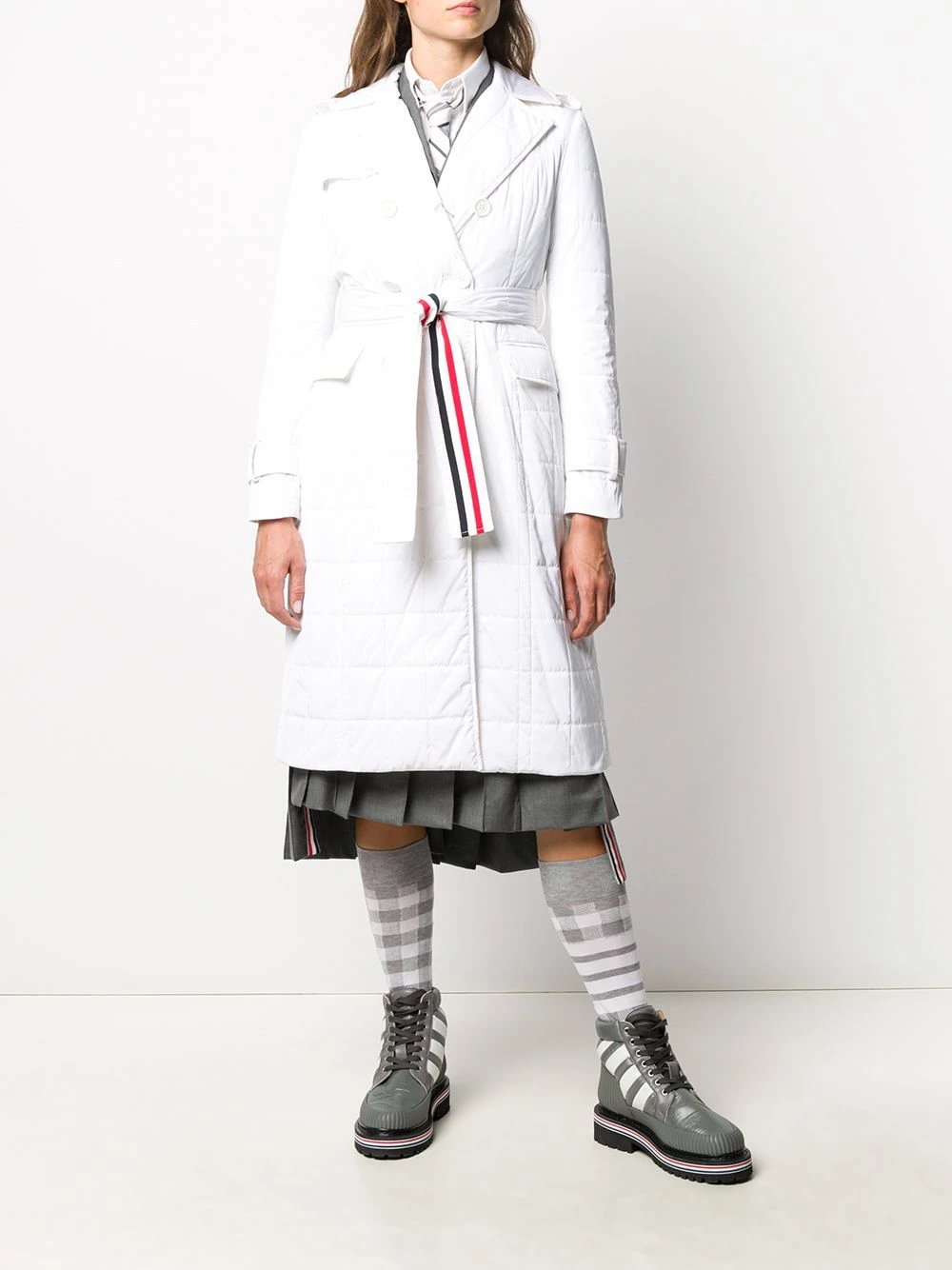 Discount π Thom Browne RWB stripe trench coat trench coats & raincoats of women π 2 Thom Browne RWB stripe trench coat