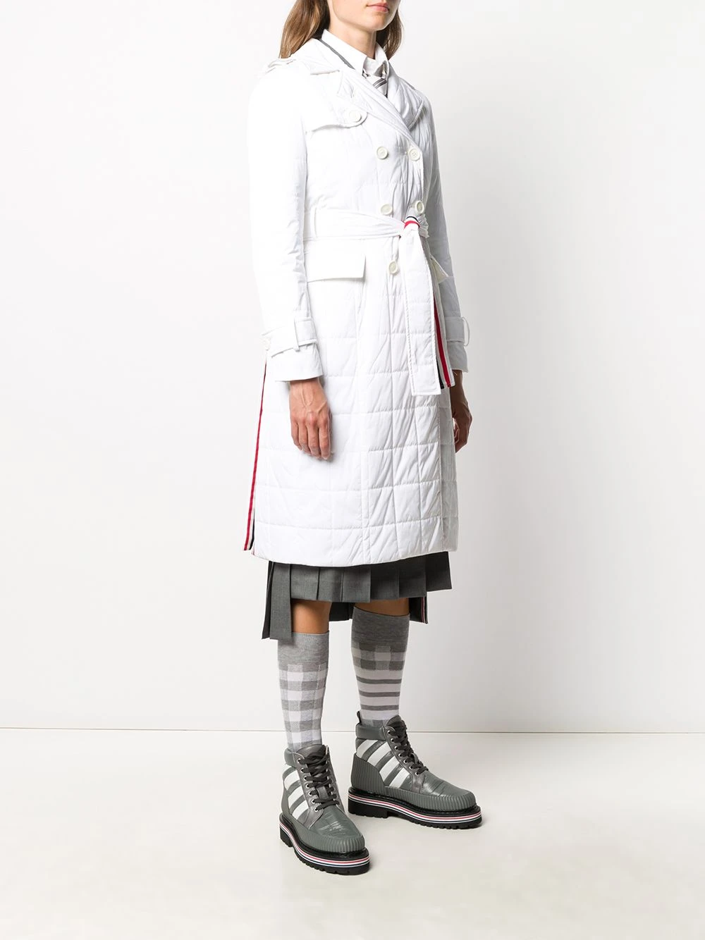 Discount π Thom Browne RWB stripe trench coat trench coats & raincoats of women π 3 Thom Browne RWB stripe trench coat