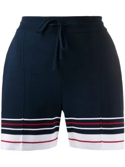 Thom Browne double cricket stripe pintuck shorts