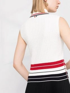 Hot Sale β Thom Browne RWB fine knit polo shirt knits of women π 8 Thom Browne RWB fine-knit polo shirt