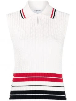 Thom Browne RWB fine-knit polo shirt