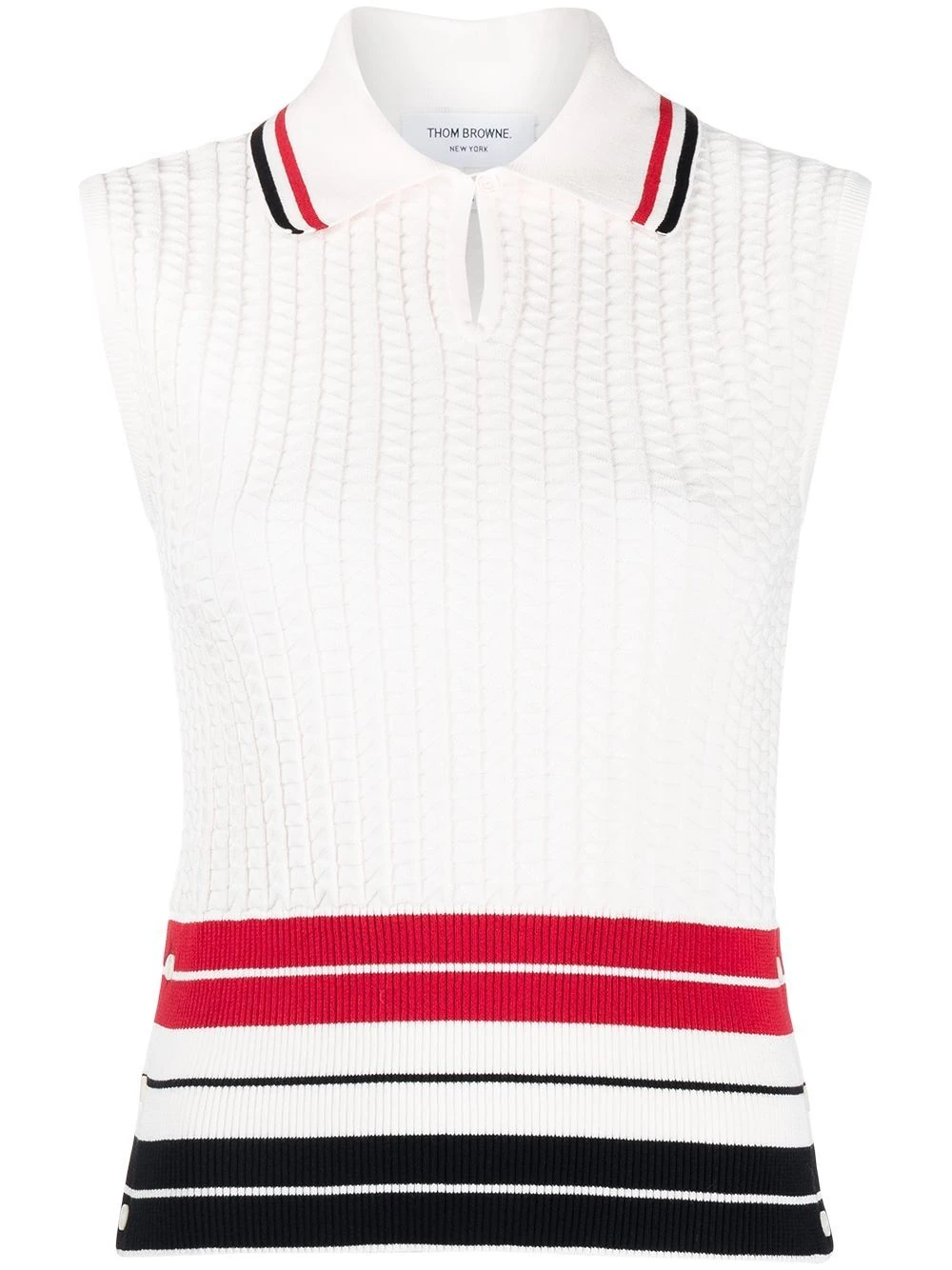 Hot Sale β Thom Browne RWB fine knit polo shirt knits of women π 1 Thom Browne RWB fine-knit polo shirt