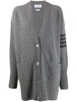 Thom Browne 4-Bar exaggerated V-neck cardigan