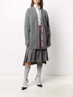 Thom Browne 4-Bar exaggerated V-neck cardigan