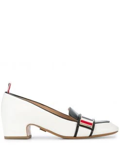 Thom Browne enamel-strap block heel loafers