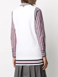 New ⭐ Thom Browne Cricket Stripe Varsity Sport buttoned vest cardigans of women 😀 8 Thom Browne Cricket Stripe Varsity Sport buttoned vest