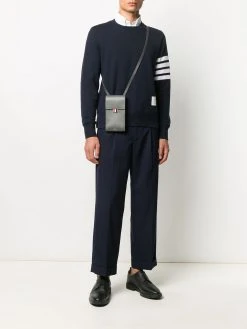 Thom Browne pebbled calf leather phone holder